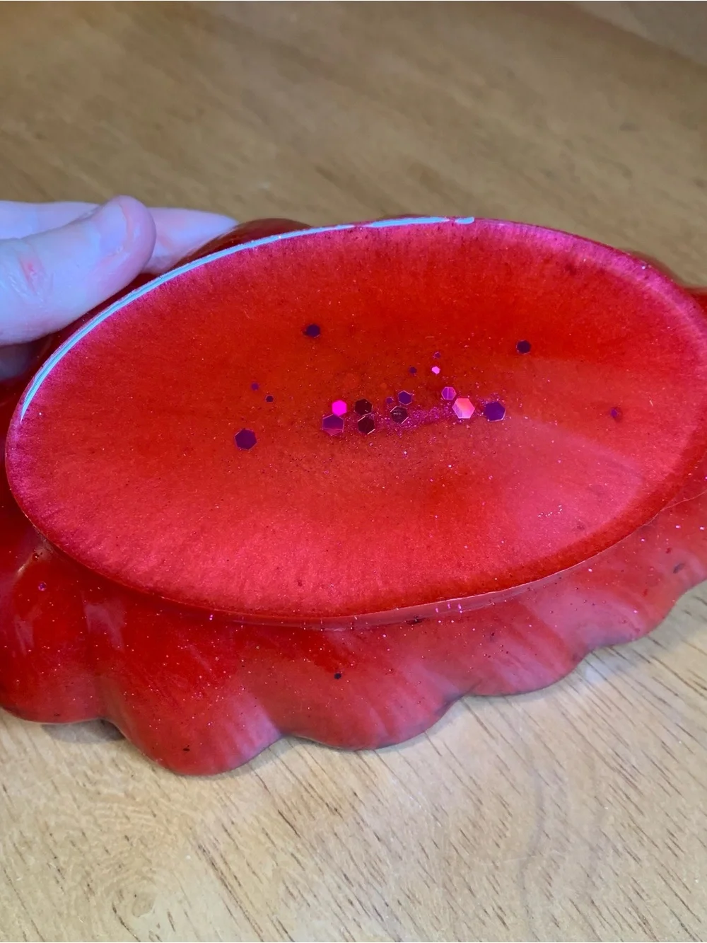 Red and Black Feather Trinket Tray